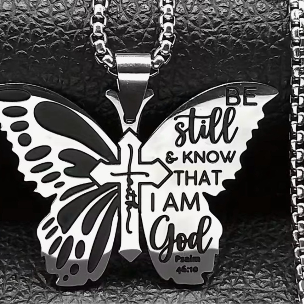 Butterfly Cross Pendant Necklace